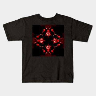 Ominous Red Kaleidoscope pattern (Seamless) 21 Kids T-Shirt